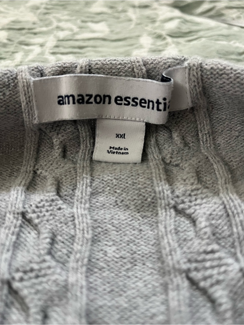Amazon Essentials Light Gray Cable Knit Crew Sweater - Picture 2 of 2